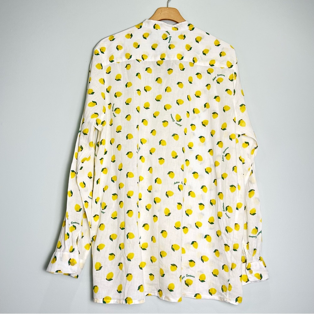 ANTICA SANTORIA Women's Tunic Blouse Long Sleeve Yellow Lemons Size Medium/Large - Picture 2 of 9